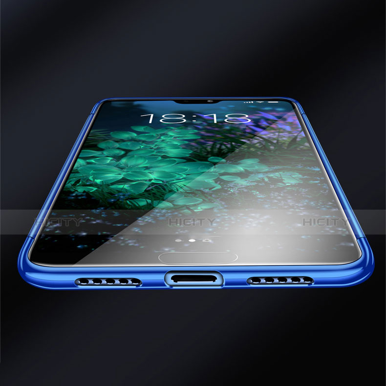 Custodia Silicone Trasparente Ultra Sottile Morbida T04 per Huawei P20 Blu
