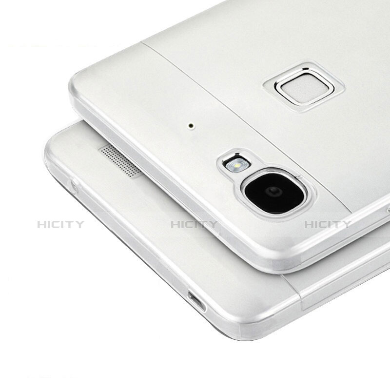 Custodia Silicone Trasparente Ultra Sottile Morbida T04 per Huawei P8 Lite Smart Grigio