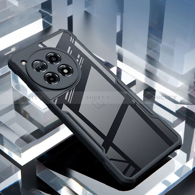Custodia Silicone Trasparente Ultra Sottile Morbida T04 per OnePlus 12 5G Nero