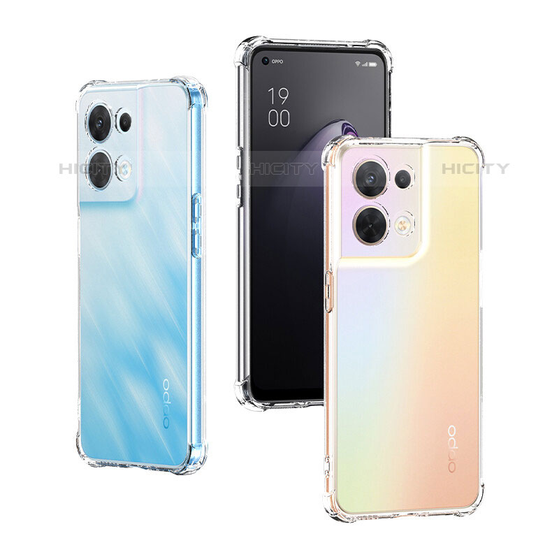 Custodia Silicone Trasparente Ultra Sottile Morbida T04 per Oppo Reno8 Pro 5G Chiaro