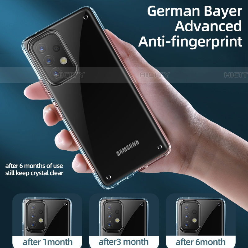 Custodia Silicone Trasparente Ultra Sottile Morbida T04 per Samsung Galaxy A53 5G Chiaro