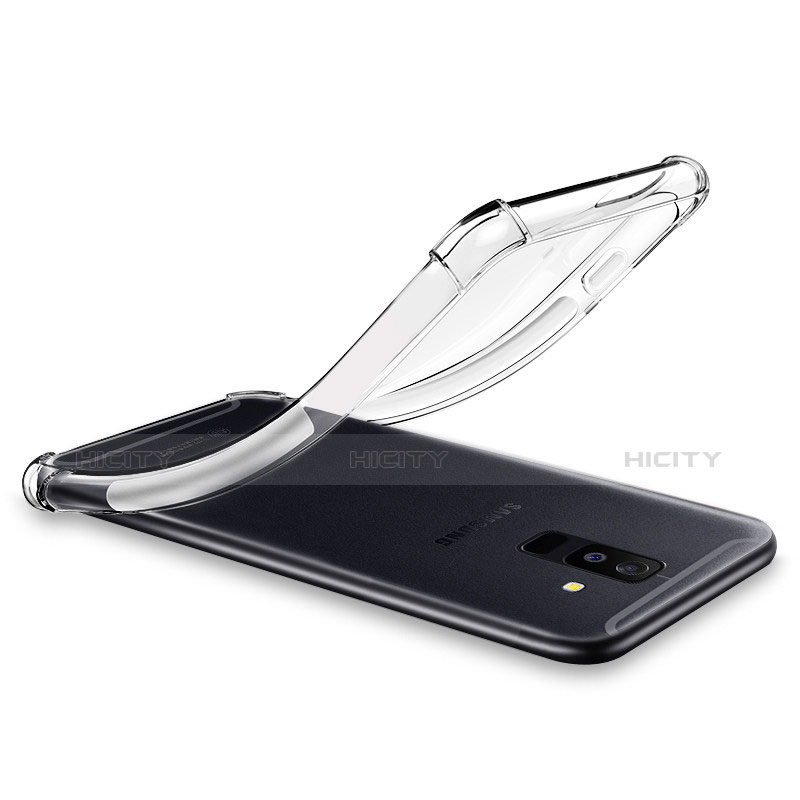 Custodia Silicone Trasparente Ultra Sottile Morbida T04 per Samsung Galaxy A6 Plus Chiaro