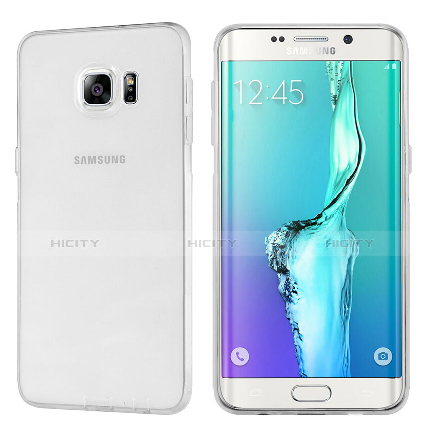 Custodia Silicone Trasparente Ultra Sottile Morbida T04 per Samsung Galaxy S6 Edge+ Plus SM-G928F Chiaro