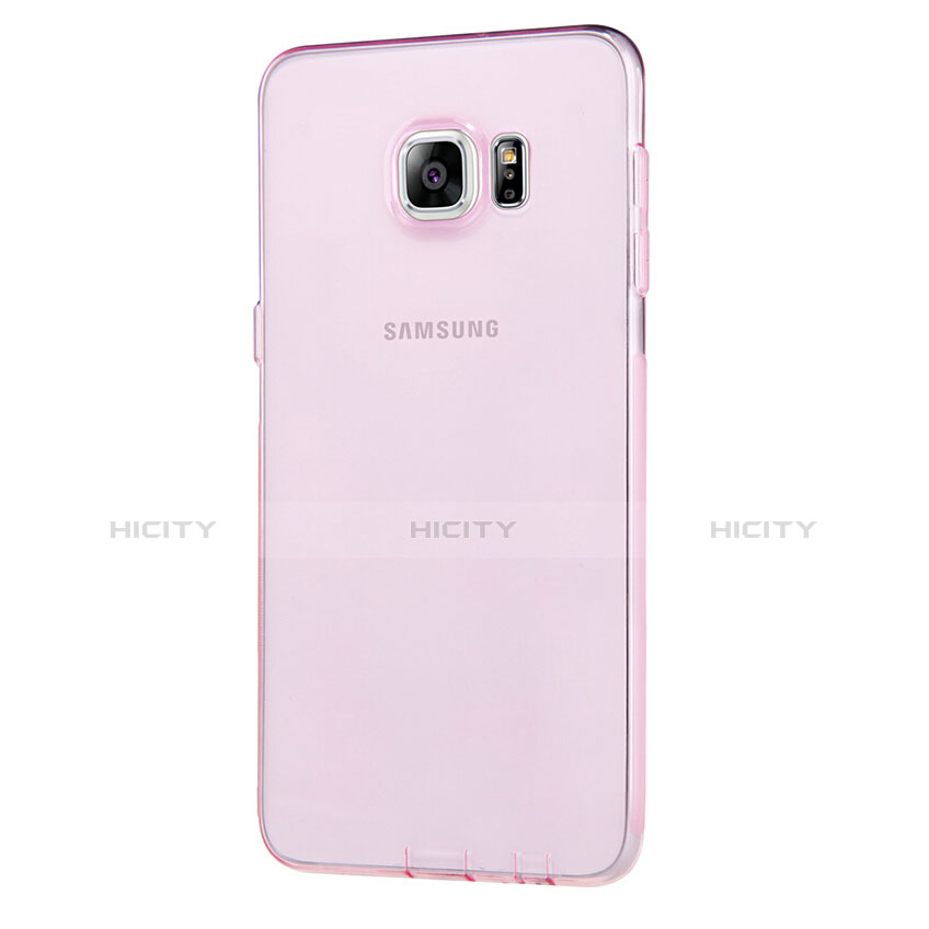Custodia Silicone Trasparente Ultra Sottile Morbida T04 per Samsung Galaxy S6 Edge+ Plus SM-G928F Rosa