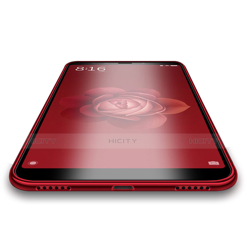 Custodia Silicone Trasparente Ultra Sottile Morbida T04 per Xiaomi Mi 6X Rosso