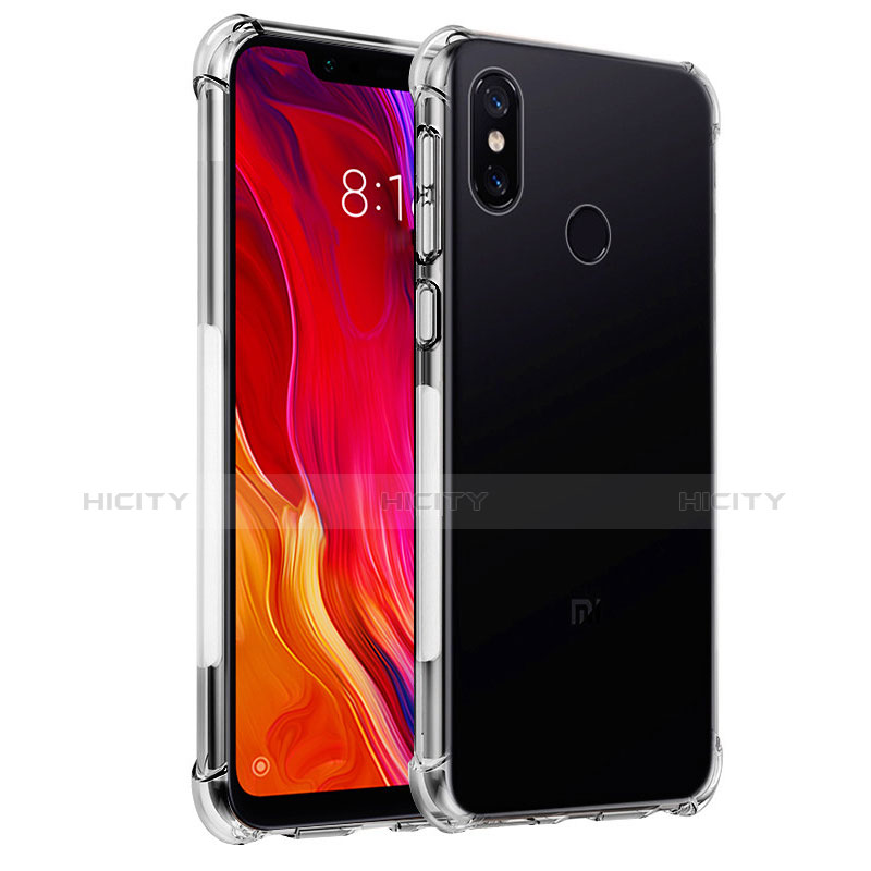 Custodia Silicone Trasparente Ultra Sottile Morbida T04 per Xiaomi Mi 8 Chiaro