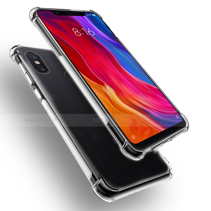 Custodia Silicone Trasparente Ultra Sottile Morbida T04 per Xiaomi Mi 8 Chiaro