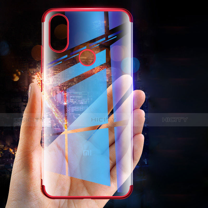 Custodia Silicone Trasparente Ultra Sottile Morbida T04 per Xiaomi Mi A2 Rosso