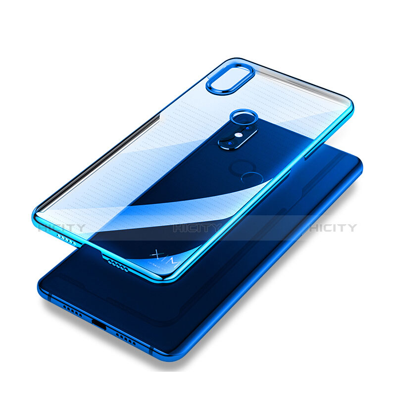 Custodia Silicone Trasparente Ultra Sottile Morbida T04 per Xiaomi Mi Mix 3 Blu