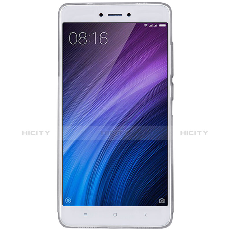 Custodia Silicone Trasparente Ultra Sottile Morbida T04 per Xiaomi Redmi Note 4X Grigio