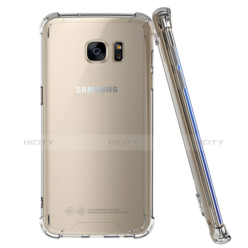 Custodia Silicone Trasparente Ultra Sottile Morbida T05 per Samsung Galaxy S7 Edge G935F Chiaro