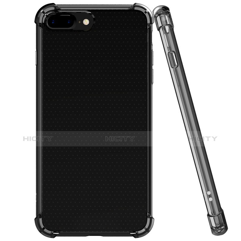 Custodia Silicone Trasparente Ultra Sottile Morbida T06 per Apple iPhone 7 Plus Grigio