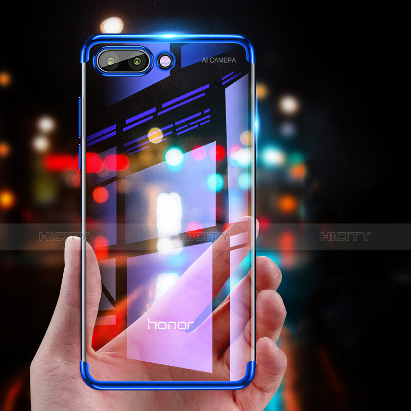 Custodia Silicone Trasparente Ultra Sottile Morbida T06 per Huawei Honor 10 Blu