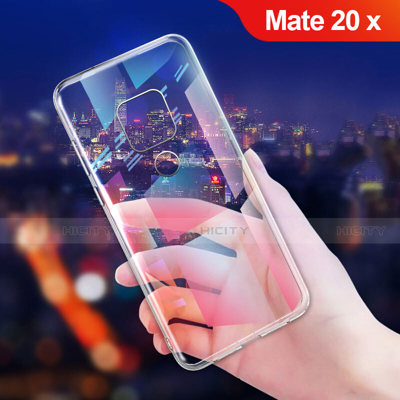 Custodia Silicone Trasparente Ultra Sottile Morbida T06 per Huawei Mate 20 X 5G Chiaro