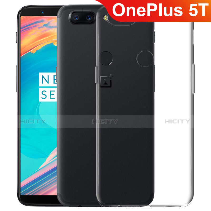 Custodia Silicone Trasparente Ultra Sottile Morbida T06 per OnePlus 5T A5010 Chiaro