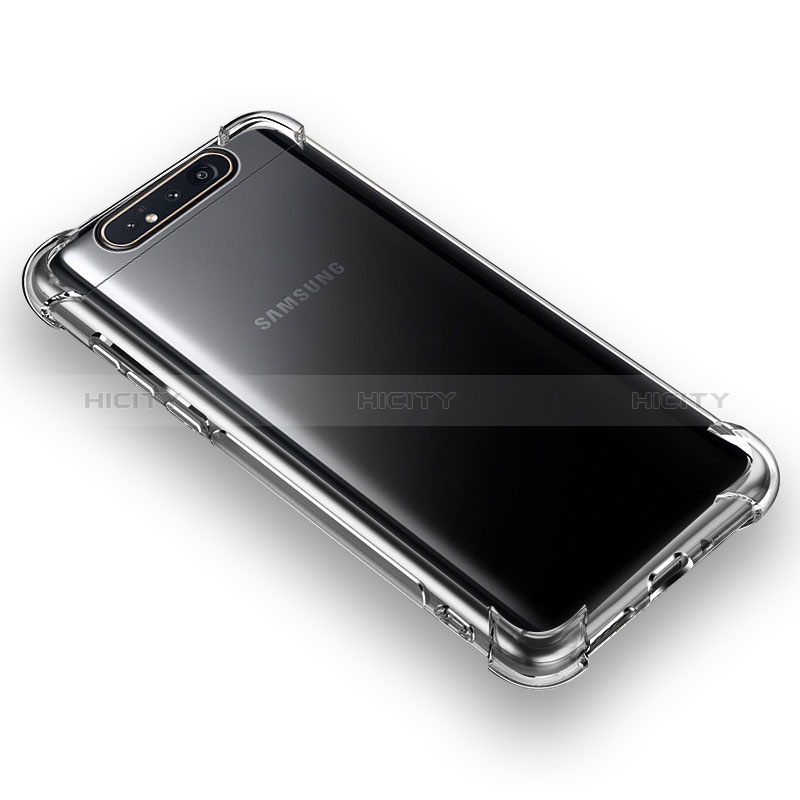 Custodia Silicone Trasparente Ultra Sottile Morbida T06 per Samsung Galaxy A80 Chiaro