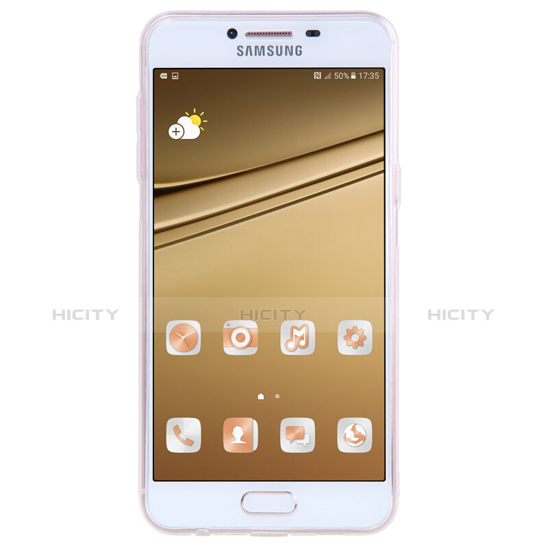 Custodia Silicone Trasparente Ultra Sottile Morbida T06 per Samsung Galaxy C5 SM-C5000 Chiaro
