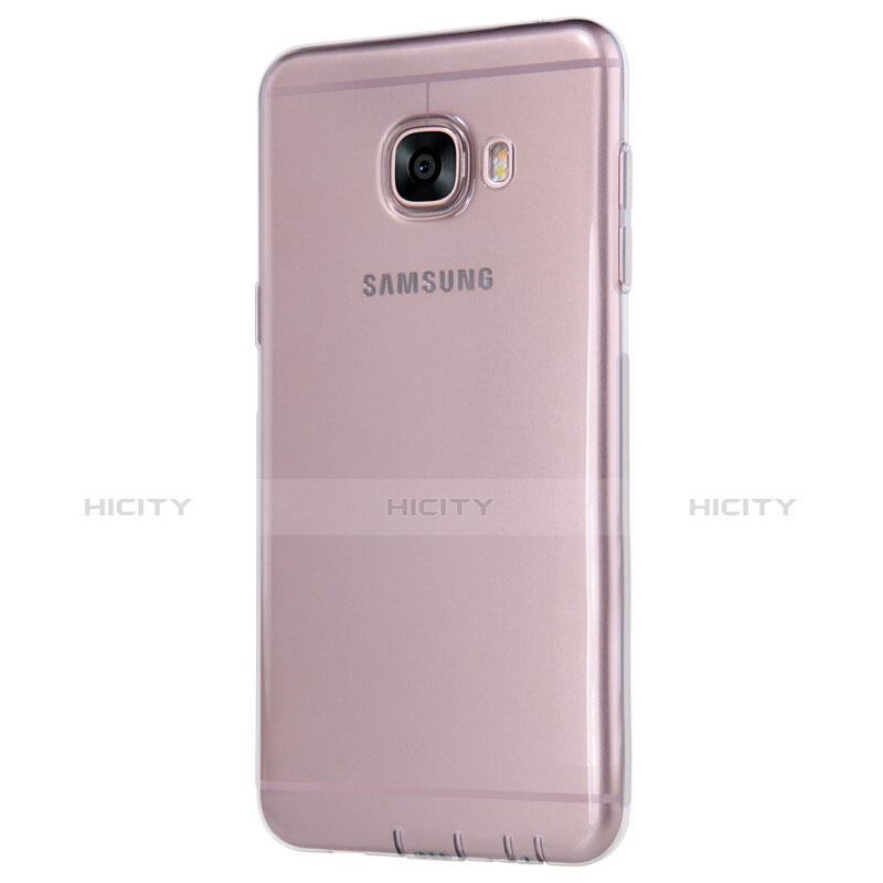 Custodia Silicone Trasparente Ultra Sottile Morbida T06 per Samsung Galaxy C5 SM-C5000 Grigio