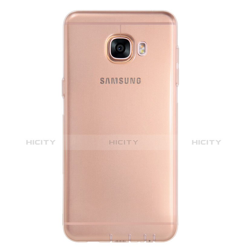 Custodia Silicone Trasparente Ultra Sottile Morbida T06 per Samsung Galaxy C5 SM-C5000 Oro
