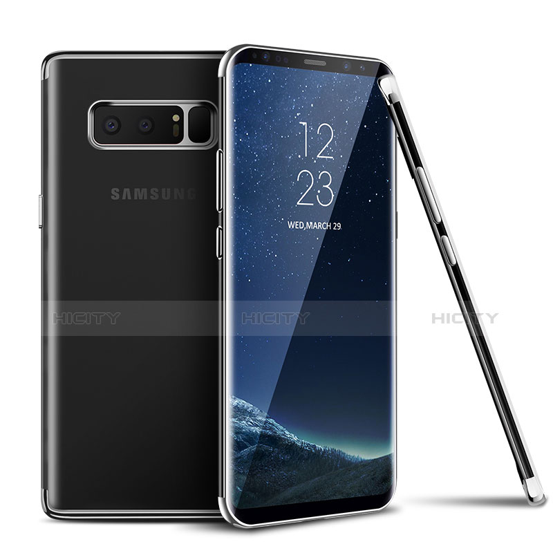 Custodia Silicone Trasparente Ultra Sottile Morbida T06 per Samsung Galaxy Note 8 Argento