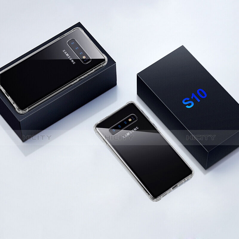 Custodia Silicone Trasparente Ultra Sottile Morbida T06 per Samsung Galaxy S10 Chiaro