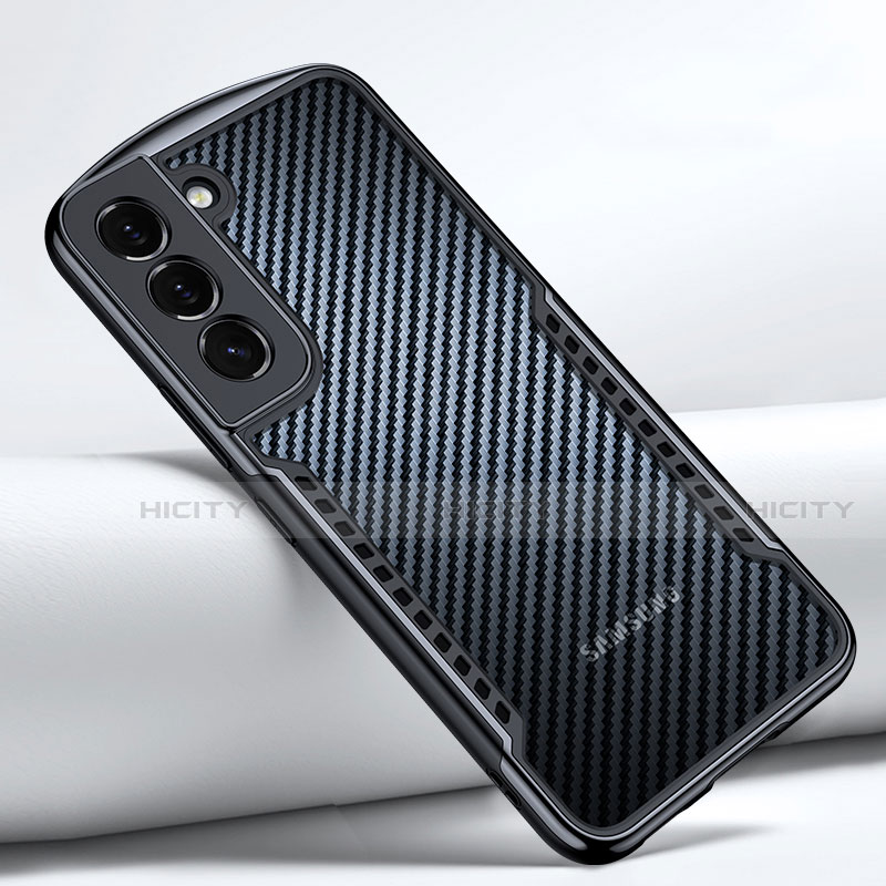 Custodia Silicone Trasparente Ultra Sottile Morbida T06 per Samsung Galaxy S21 5G Nero