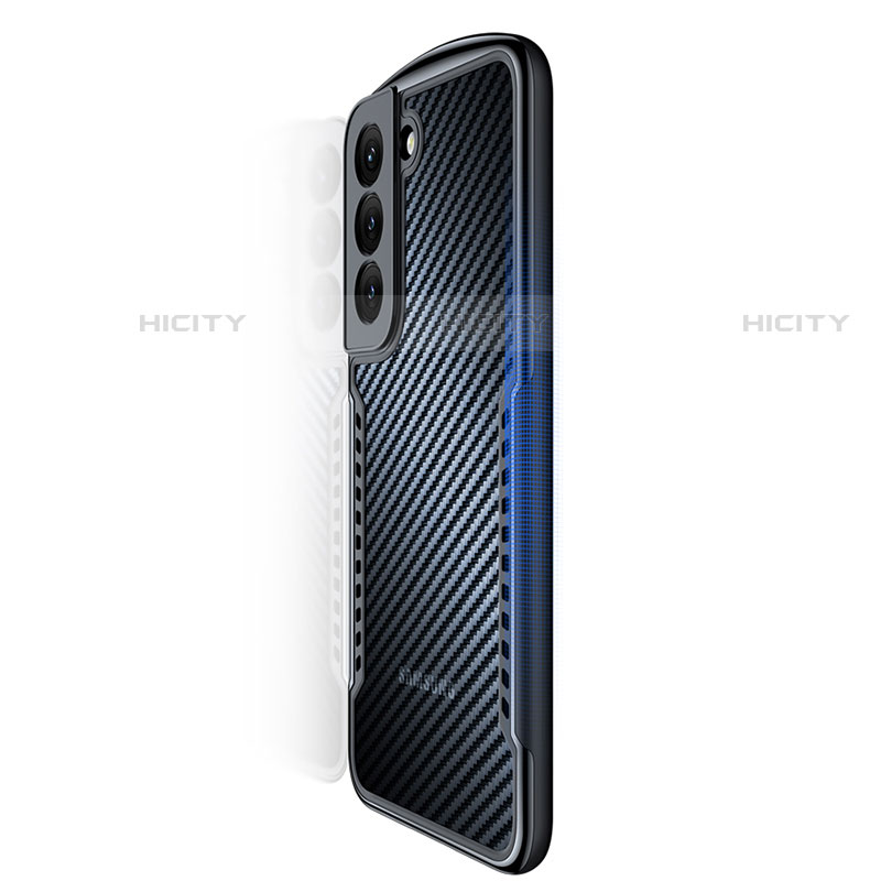Custodia Silicone Trasparente Ultra Sottile Morbida T06 per Samsung Galaxy S22 5G Nero