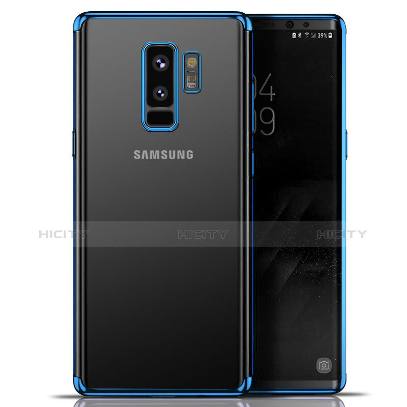 Custodia Silicone Trasparente Ultra Sottile Morbida T06 per Samsung Galaxy S9 Plus Blu