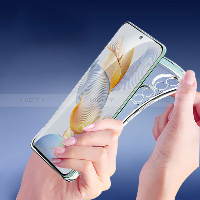 Custodia Silicone Trasparente Ultra Sottile Morbida T07 per Huawei Honor 90 Pro 5G Argento