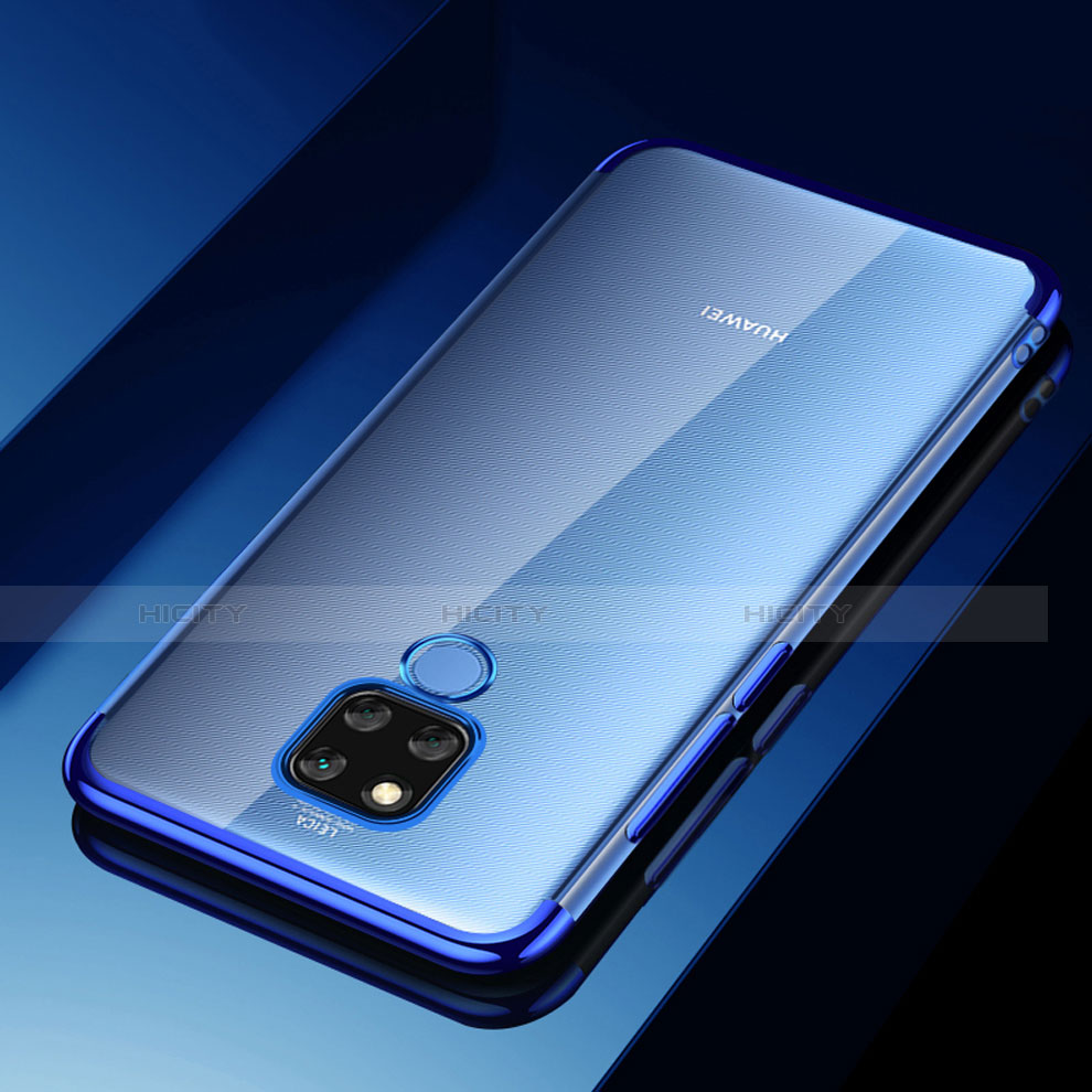 Custodia Silicone Trasparente Ultra Sottile Morbida T07 per Huawei Mate 20 X 5G Blu