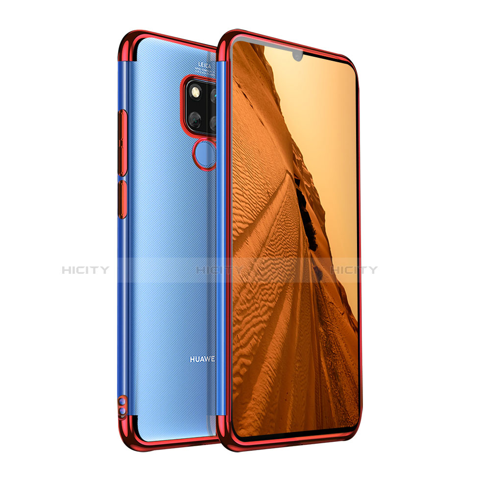 Custodia Silicone Trasparente Ultra Sottile Morbida T07 per Huawei Mate 20 X 5G Rosso