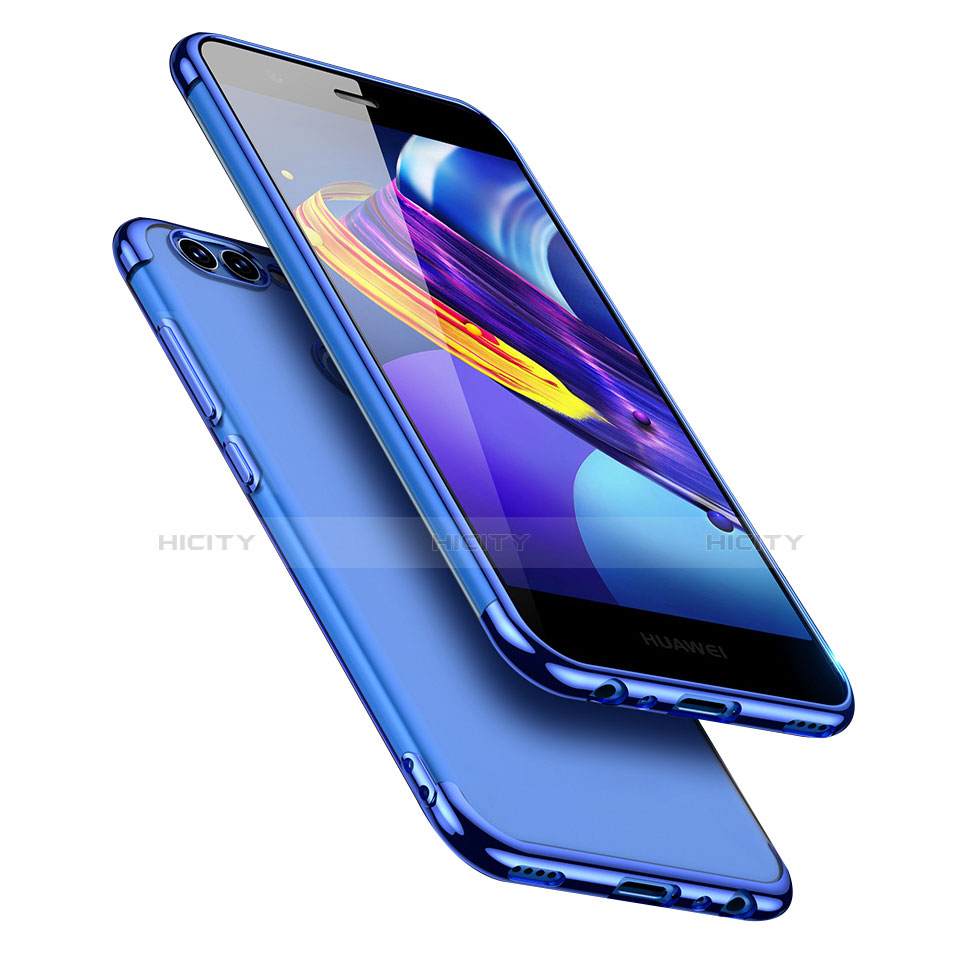 Custodia Silicone Trasparente Ultra Sottile Morbida T07 per Huawei Nova 2 Plus Blu