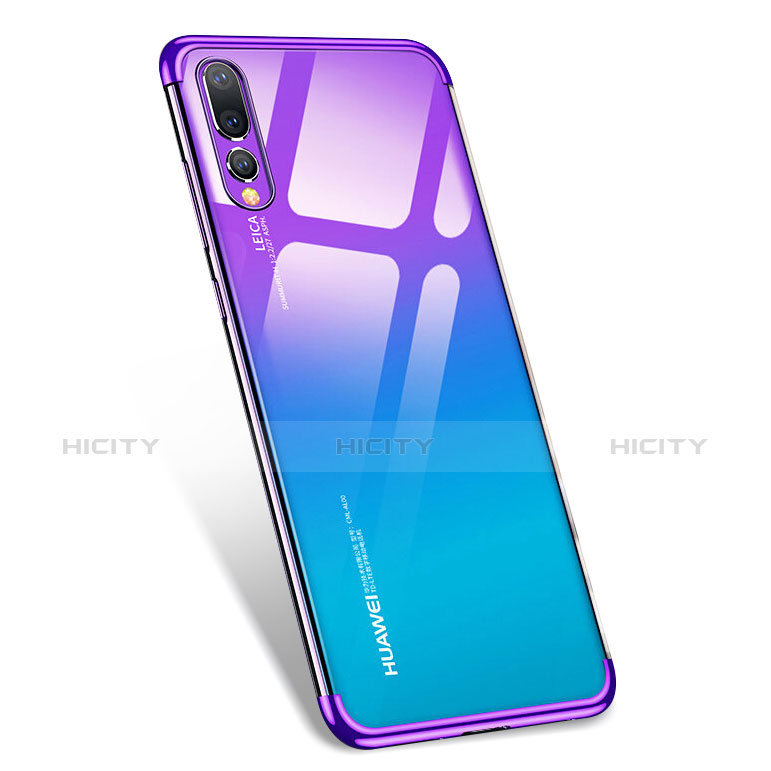 Custodia Silicone Trasparente Ultra Sottile Morbida T07 per Huawei P20 Pro Viola