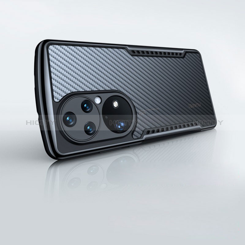 Custodia Silicone Trasparente Ultra Sottile Morbida T07 per Huawei P50 Pro Nero