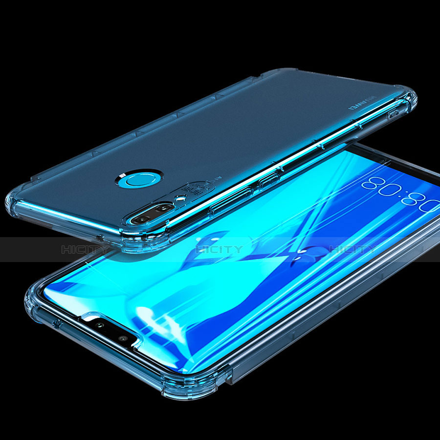 Custodia Silicone Trasparente Ultra Sottile Morbida T07 per Huawei Y9 (2019) Cielo Blu