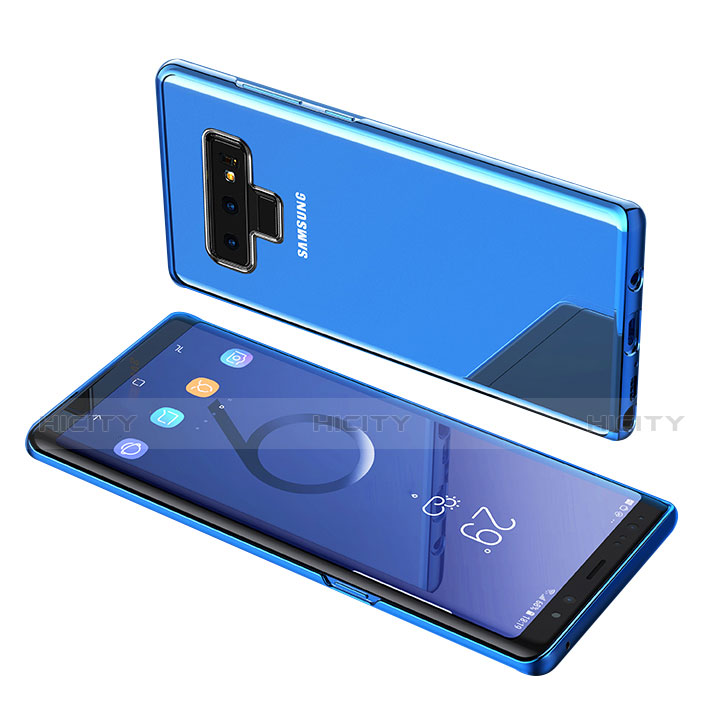 Custodia Silicone Trasparente Ultra Sottile Morbida T07 per Samsung Galaxy Note 9 Blu