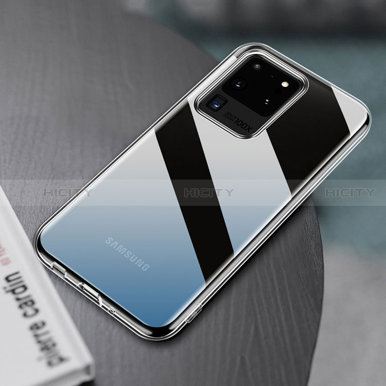 Custodia Silicone Trasparente Ultra Sottile Morbida T07 per Samsung Galaxy S20 Ultra Chiaro