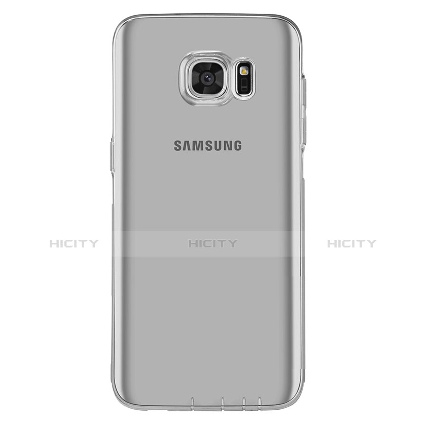 Custodia Silicone Trasparente Ultra Sottile Morbida T07 per Samsung Galaxy S7 Edge G935F Grigio