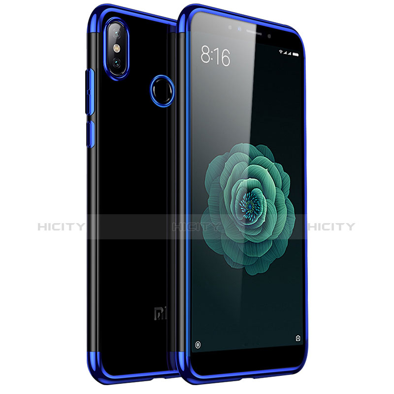 Custodia Silicone Trasparente Ultra Sottile Morbida T07 per Xiaomi Mi 6X Blu