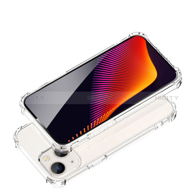 Custodia Silicone Trasparente Ultra Sottile Morbida T08 per Apple iPhone 15 Chiaro