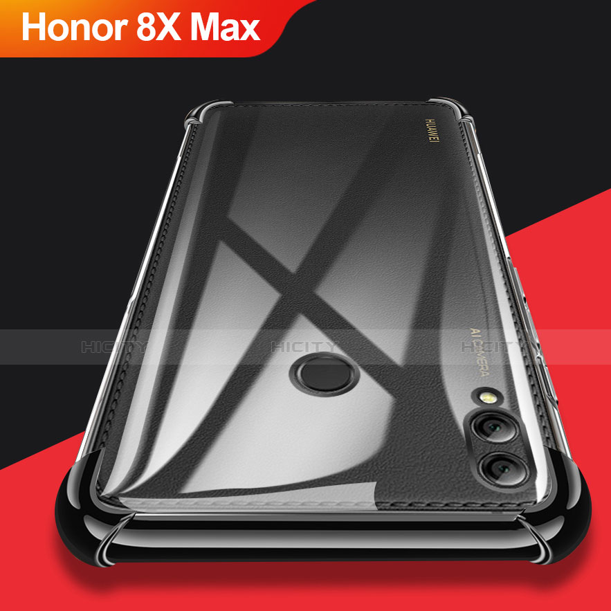 Custodia Silicone Trasparente Ultra Sottile Morbida T08 per Huawei Honor 8X Max Nero