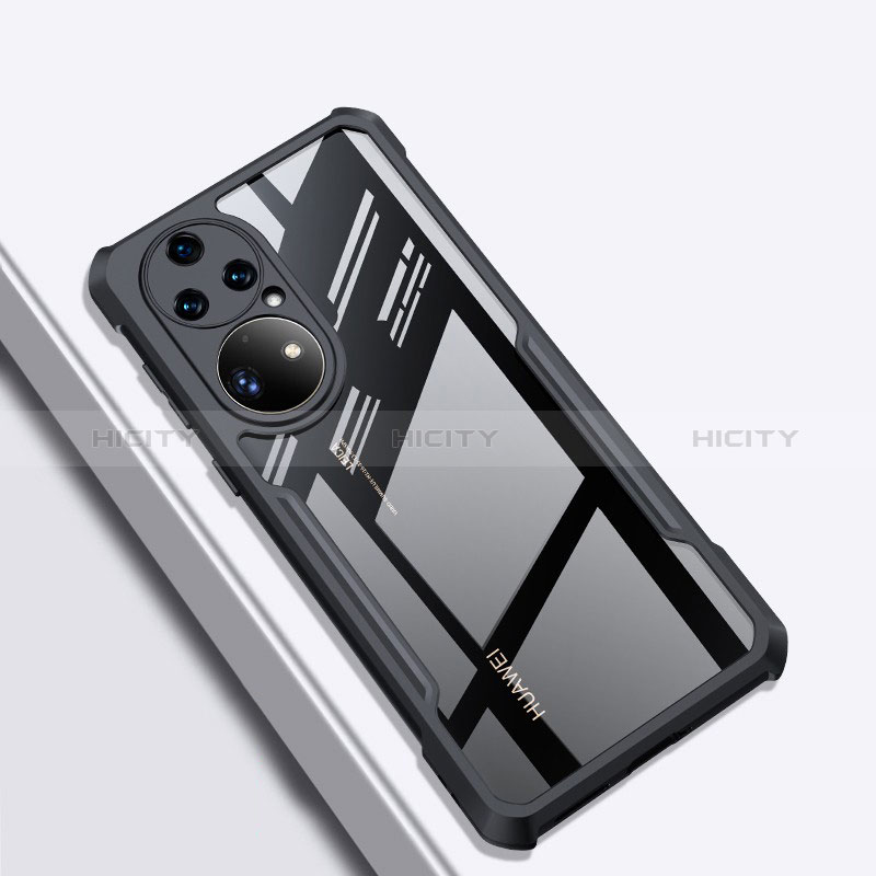Custodia Silicone Trasparente Ultra Sottile Morbida T08 per Huawei P50 Pro Nero