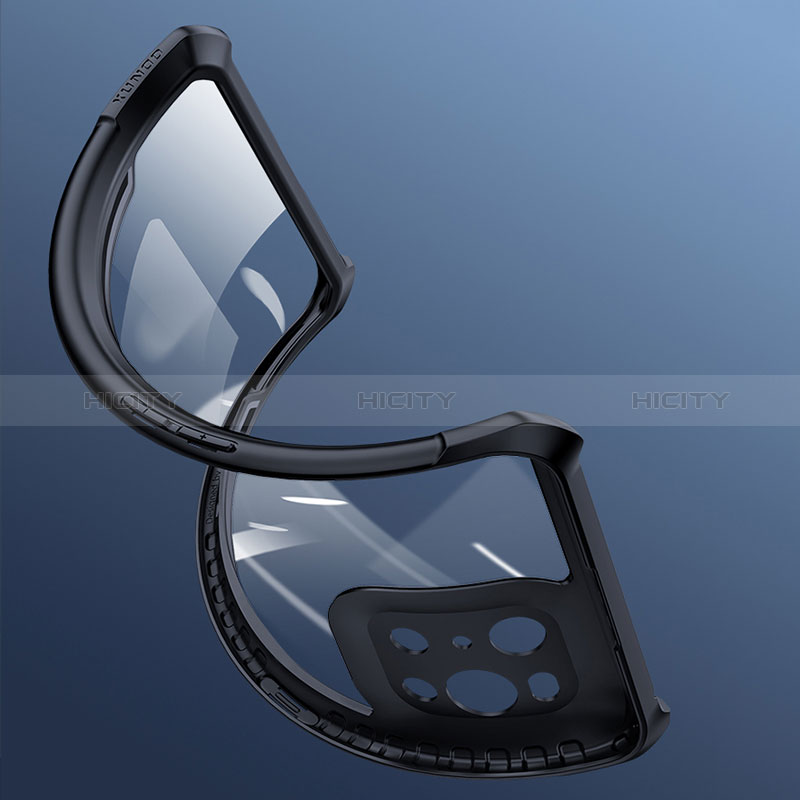 Custodia Silicone Trasparente Ultra Sottile Morbida T08 per Oppo Find X3 5G Nero