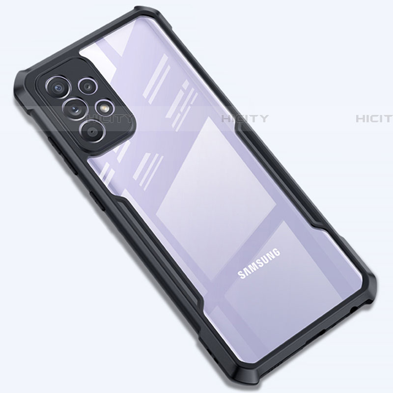 Custodia Silicone Trasparente Ultra Sottile Morbida T08 per Samsung Galaxy A72 5G Nero