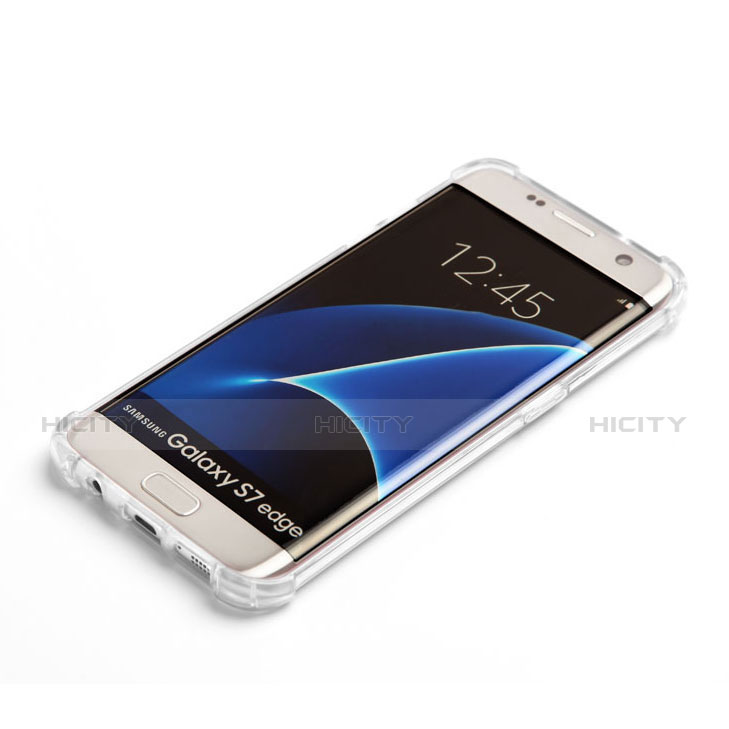 Custodia Silicone Trasparente Ultra Sottile Morbida T08 per Samsung Galaxy S7 Edge G935F Chiaro