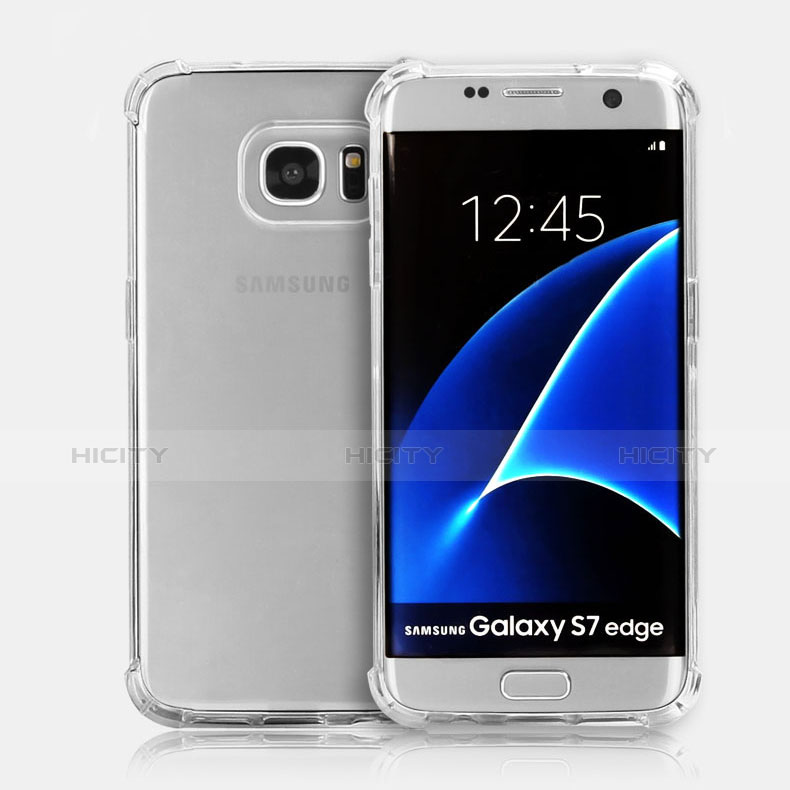 Custodia Silicone Trasparente Ultra Sottile Morbida T08 per Samsung Galaxy S7 Edge G935F Chiaro