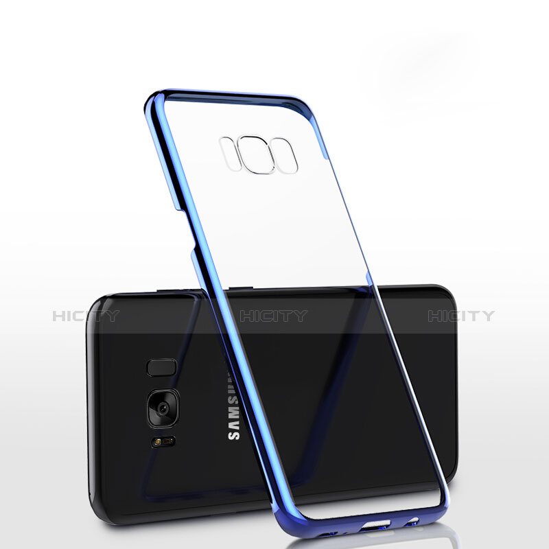 Custodia Silicone Trasparente Ultra Sottile Morbida T08 per Samsung Galaxy S8 Blu
