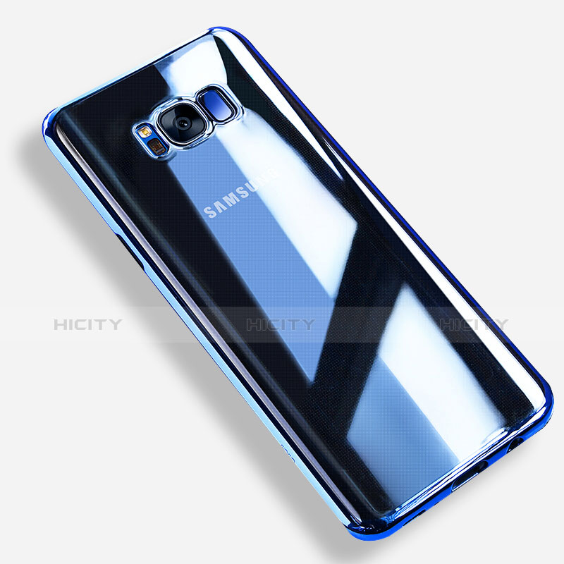 Custodia Silicone Trasparente Ultra Sottile Morbida T08 per Samsung Galaxy S8 Plus Blu