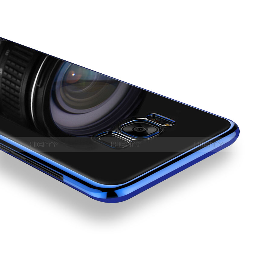 Custodia Silicone Trasparente Ultra Sottile Morbida T08 per Samsung Galaxy S8 Plus Blu