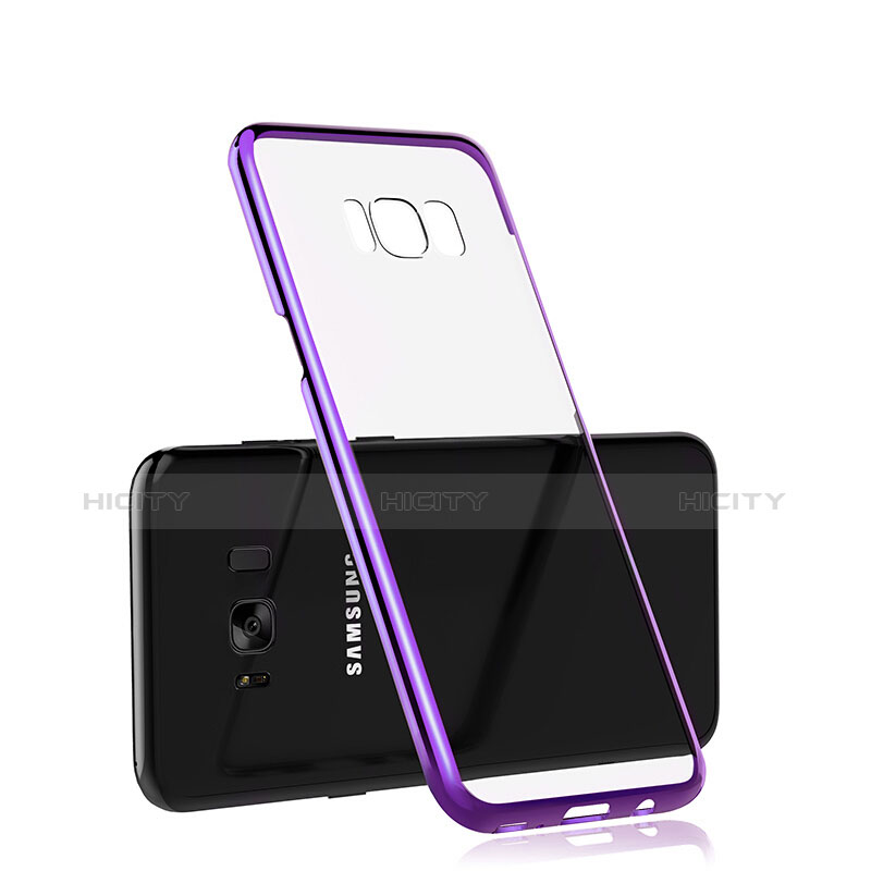 Custodia Silicone Trasparente Ultra Sottile Morbida T08 per Samsung Galaxy S8 Viola